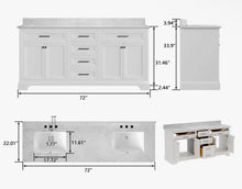 Heritage 72" Double Sink Bathroom Vanity with Artificial Marble Top and Backsplash
