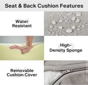 Ophoro 24 in. x 24 in. x 6in. 4-Piece Deep Seating Water & Fade Resistant Outdoor Lounge Chair Replacement Cushion Set in Beige, SET OF 2!! NEW IN BOX!!