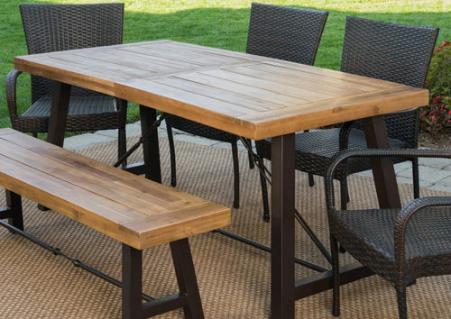 Noble House Acacia Wood Dining Table, Teak Finish!! (TABLE ONLY)NEW IN BOX!!