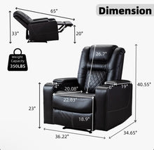 Ebern 36.22" Wide Contemporary Faux Leather Power Recliner Home Theater Individual Seat with Dual Cup Holders & Arm Storage & USB