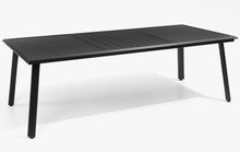Rectangular Aluminum Outdoor Dining Table with Umbrella Hole, 116.5'' in. W X 41.7'' in. D, Black - WE DO NOT SHIP!!