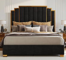Duncanville Upholstered Platform Bed, King, Black! (NEW IN BOX)