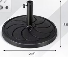 40 lbs. Round Weighted Patio Umbrella Base Heavy-Duty Table Market Stand Outdoor in Black