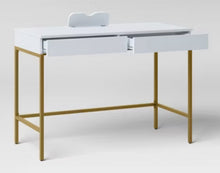 Loring Wood Writing Desk with Drawers and Charging Station, White! (NEW IN BOX)