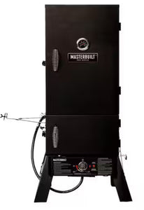 30 in. Dual Fuel Propane Gas and Charcoal Smoker in Black