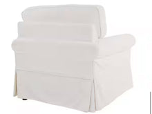 Ashton Ivory Polyester Arm Chair with Removable Cushions