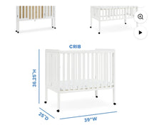 Delta Children Lee Portable Folding Mini Crib with 1.5-Inch Mattress - Greenguard Gold Certified, Bianca White- new