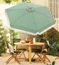7.5' Cane Fringe Outdoor Patio Umbrella Green - Tempera - WE DO NOT SHIP!!