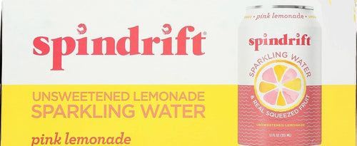 SPINDRIFT Pink Lemonade Sparkling Water 24Pk, 12 FZ! (NEW)