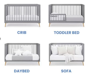 Delta Children Jordan 4-in-1 Convertible Crib, Gray! (NEW IN BOX)