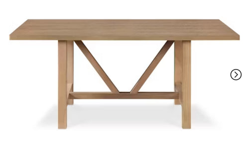 Grant Wood Dining Table Rustic Beige - Finch: Modern Farmhouse Style, Seats Six, Trestle Base! (NEW IN BOX - TABLE ONLY!)