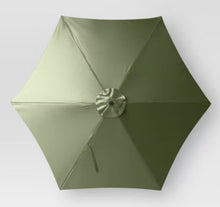 9' Round Outdoor Patio Market Umbrella Basil with Black Pole Green! Threshold™: Fade-Resistant, Crank Lift, Push-Button Tilt! (NEW)