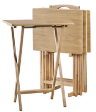 Peakform 5pc TV Tray Set Wood Natural! (NEW IN BOX)
