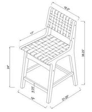 24" Ceylon Woven Counter Height Barstool with Footrest Black/Natural - Threshold™, SET OF 3