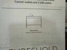 Loring Wood Writing Desk with Drawers and Charging Station- Oak - Threshold!! NEW IN BOX!!