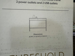 Loring Wood Writing Desk with Drawers and Charging Station- Oak - Threshold!! NEW IN BOX!!