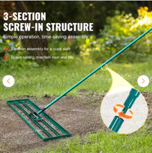 48 in. x 10 in. Lawn Leveling Rake, Heavy-Duty Tool with 78 in. Steel Handle for Garden, Golf Course and Farm- new