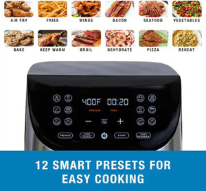 Kenmore 8 Qt. Silver Air Fryer with Digital Touch Screen, 12-Cooking Presets!! NEW IN BOX!!