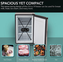 Whynter Energy Star 3.0 Cubic feet Upright Freezer, 21" D x 19.5" W x 33.5" H, 3, Stainless Steel!! BRAND NEW!!