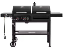 Royal Gourmet 2-Burner Propane Gas and Charcoal Combo Grill with Side Burner in Black, Dual Fuel Grill, 823 Sq. In. Cooking Area! (NEW IN BOX)