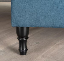Noble House Chantelle Tufted Navy Blue Fabric Storage Ottoman! (NEW IN BOX)