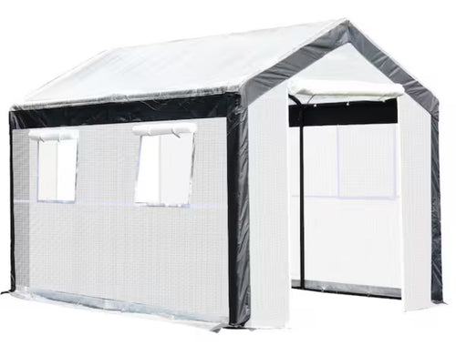 Outsunny 118 in.L x 78.75 in.W x 78.75 in.H Walk-in Garden Fully Enclosed Greenhouse w/ Steel Tubing 4 Windows & 2 Zippered Doors!! NEW IN BOX!!