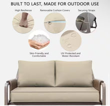 46 in. x 26 in. Outdoor Patio Replacement Loveseat Cushion Set with Backrest Cream!! NEW IN BOX!!