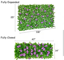 Expandable 22 in. x 120 in. Purple Artificial Hydrangea Hedge Panel Faux Ivy Privacy Fence for Outdoor 1 Piece! (NEW)