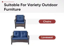 ArcoBay 22 in. x 25 in. x 4 in. 4-Piece Deep Seating Outdoor Lounge Chair Replacement Cushion Set in Blue- WE DO NOT SHIP!!