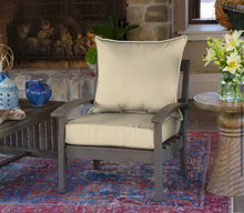 Set of 4 - 22 in. x 24 in. 2-Piece Deep Seating Outdoor Lounge Chair Cushion in Tan, Butts & Backs! (NEW IN BOX’S)