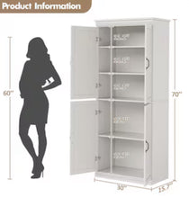 GarveeLife 70-in Tall Kitchen Pantry Cabinet with 2 Doors and 3 Adjustable Shelves Modern Freestanding Storage Cupboard- WE DO NOT SHIP!!