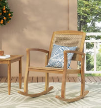 Welby Outdoor Acacia Wood/Wicker Rocking Chair, Set of 2, Light Brown - Christopher Knight Home: Weather-Resistant, Rustic Patio Furniture! (NEW IN BOX)