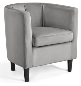 Yaheetech Upholstered Barrel-shaped Accent Chair for Living Room, Gray!! NEW OUT OF BOX!!