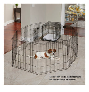 MidWest Homes For Pets Metal Black Exercise Pet Dog Playpen with Door, 24"H**New in box**