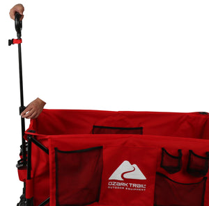 Ozark Trail Hazel Creek Extra Large Wagon with Extended Handle, Red, Outdoor!! NEW OUT OF BOX!!