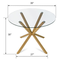 Oliver 39” Modern Round Glass Dining Table!! NEW IN BOX!!
