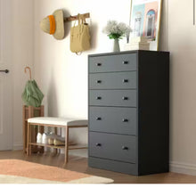 Oversized 5-Drawer Black Dressers Chest of Drawers with 2 Large Drawers 48.3 in. H x 31.6 in. W x 15.7 in. D! (NEW IN BOX!)