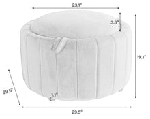 Uixe Modern Orange Velvet Round Accent Storage Ottoman (Set-1)!! BRAND NEW!!