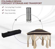 Outsunny 13 ft. x 13 ft. Pop Up Gazebo, Hexagonal Canopy Shelter with 6 Zippered Mesh Netting, Beige! (NEW IN BOX)!
