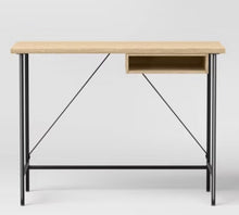 Dorm Wood and Metal Writing Desk with Storage Natural - Room Essentials! (NEW IN BOX)