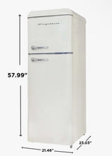 Frigidaire 7.5 Cu. Ft. Top Mount Retro Refrigerator Freezer Combo, Apartment Size Upright Fridge Freezer -CREAM