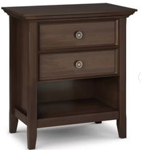 WyndenHall Halifax Bedside Table Natural Aged Brown