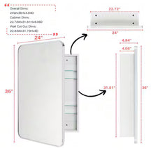 Garnes 24 in. W x 36 in. H Rectangular Recessed or Surface Mount Metal Framed Medicine Cabinet with Mirror in chrome- WE DO NOT SHIP!!