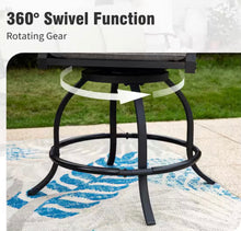 Set of 4 Metal Bar Height Outdoor Dining Rattan Bistro Chairs with Gray Cushions! (NEW IN BOXES - CHAIRS ONLY)