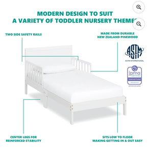 Dream on Me Brookside Toddler Bed, White- new in box
