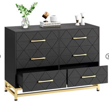 Dresser for Bedroom with 6 Drawer Double Dressers, Modern Wooden Dresser Chest, Black! (NEW IN BOX)