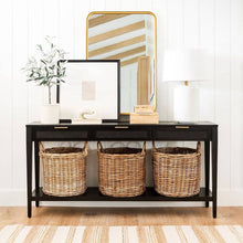 East Bluff Wicker Drawer Console Table Black - Threshold™ designed with Studio McGee: Modern Storage, Metal Hardware