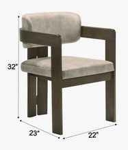 Kriaris Destin Light Gray Polished Microfiber & Walnut Finish Side Chair(SET OF 2)