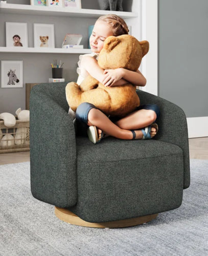 Henredon Mini Murphy Kids Swivel Accent Chair, Dark Gray!! NEW IN BOX!!