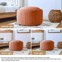 Uixe Modern Orange Velvet Round Accent Storage Ottoman (Set-1)!! BRAND NEW!!
